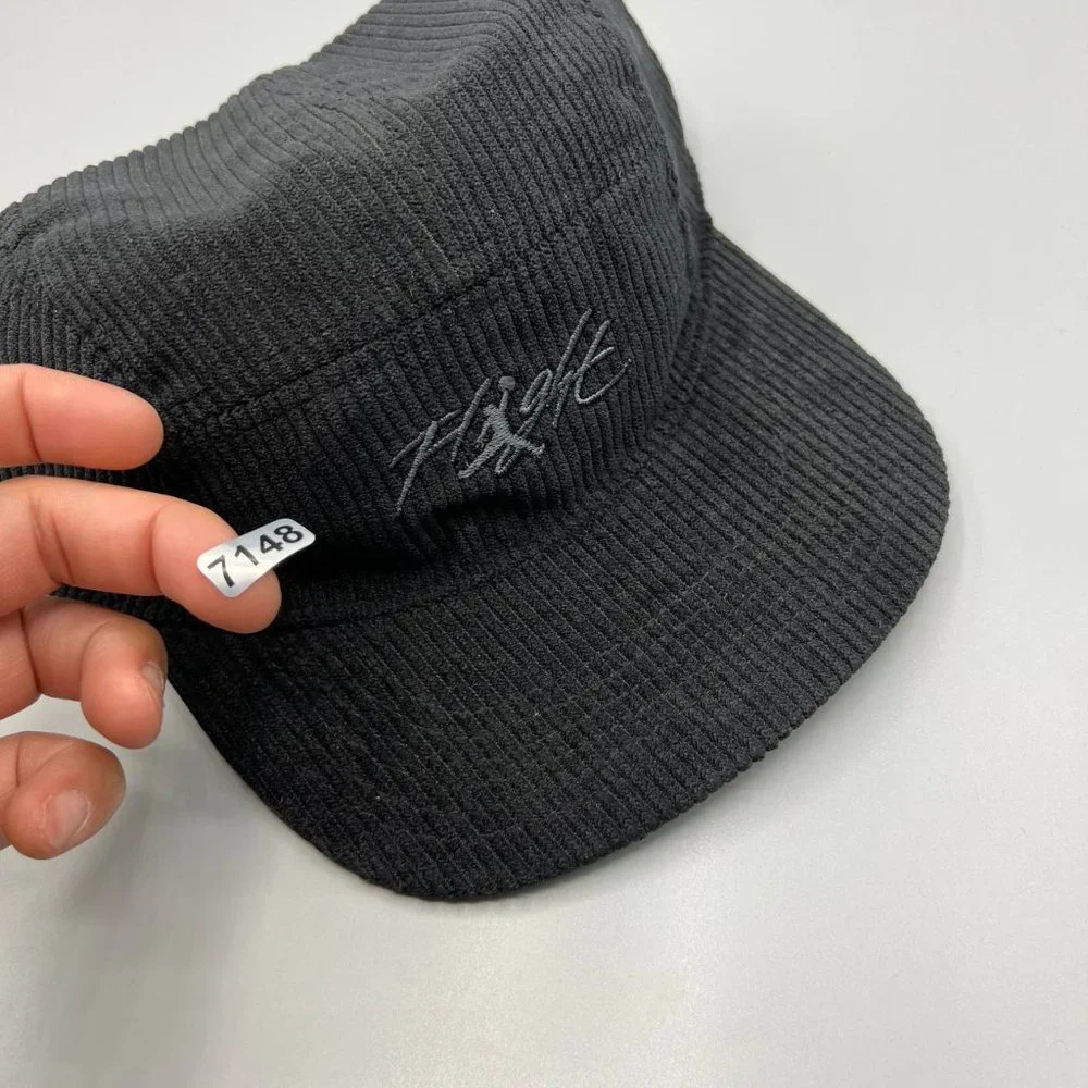 Air Jordan Hat Men M/L Black 5 Panel Corduroy Jumpman Flight Strap‎ Back Cap New